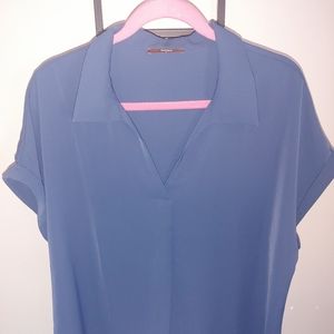 Blue womens shirt silky material